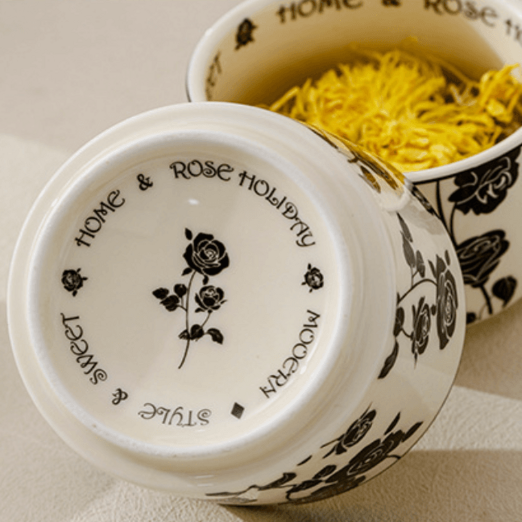 Keraminių indelių komplektas "Hepburn Black Rose" - Image 3