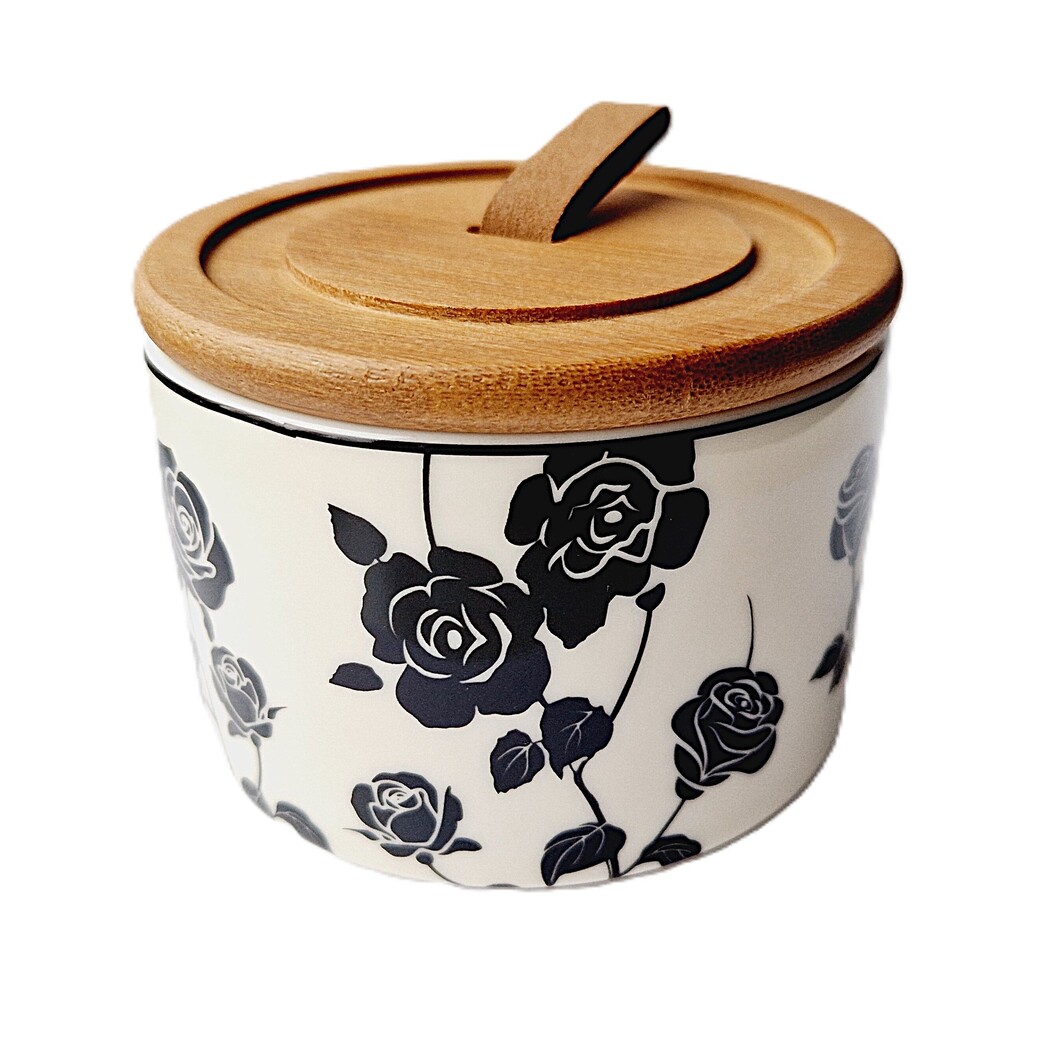 Keraminių indelių komplektas "Hepburn Black Rose" - Image 2