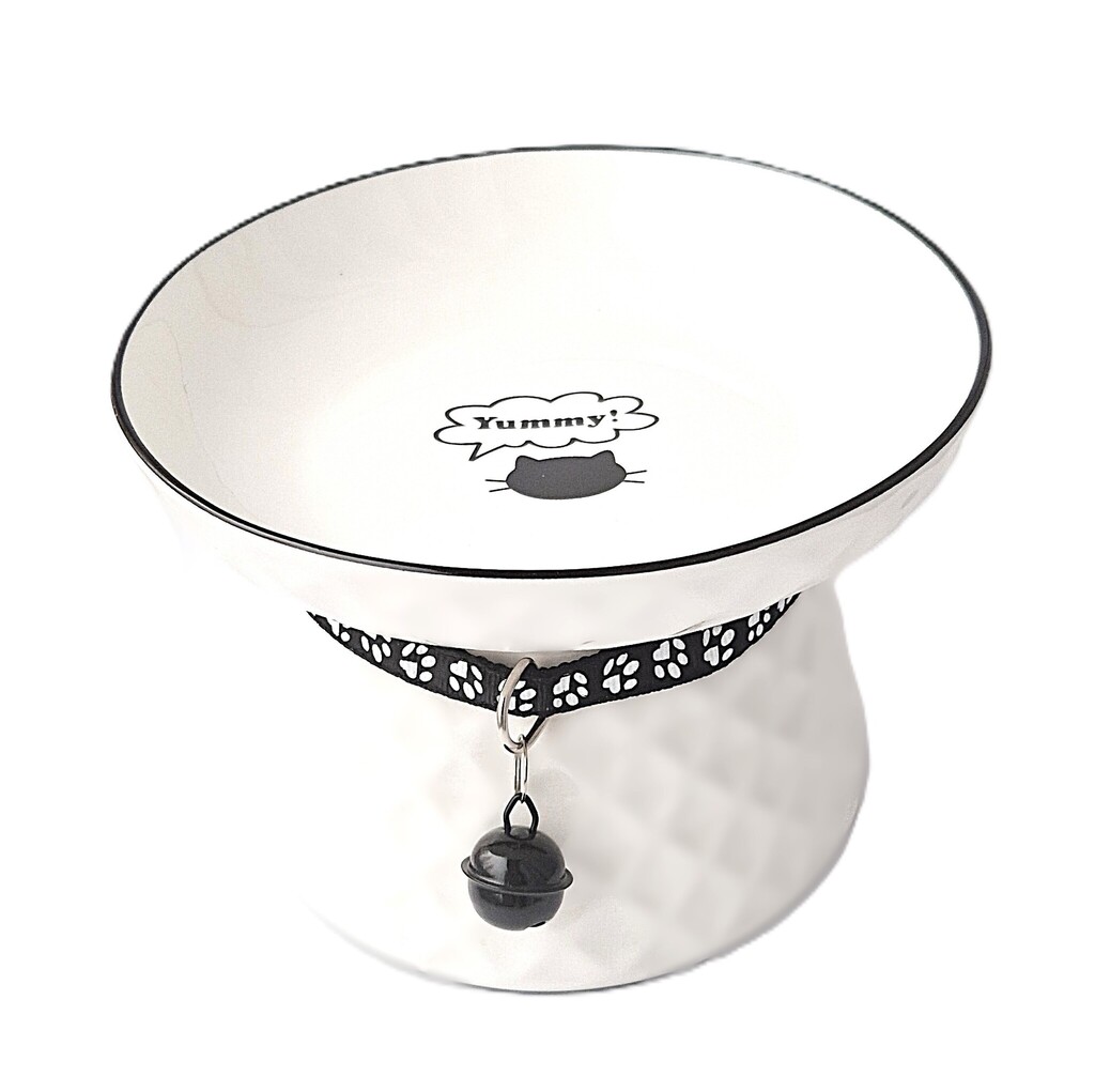 keraminis augintinio maisto dubenėlis su skambančiu antkakliu