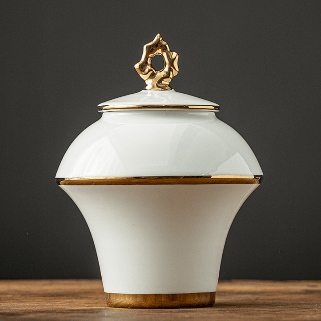 Minimalistinio dizaino baltas keraminis indas birių produktų laikymu