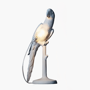 Stalo šviestuvas „Papūga“ su baltu pagrindu