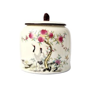 dekoruotas keraminis indas arbatai ir biriems produktams