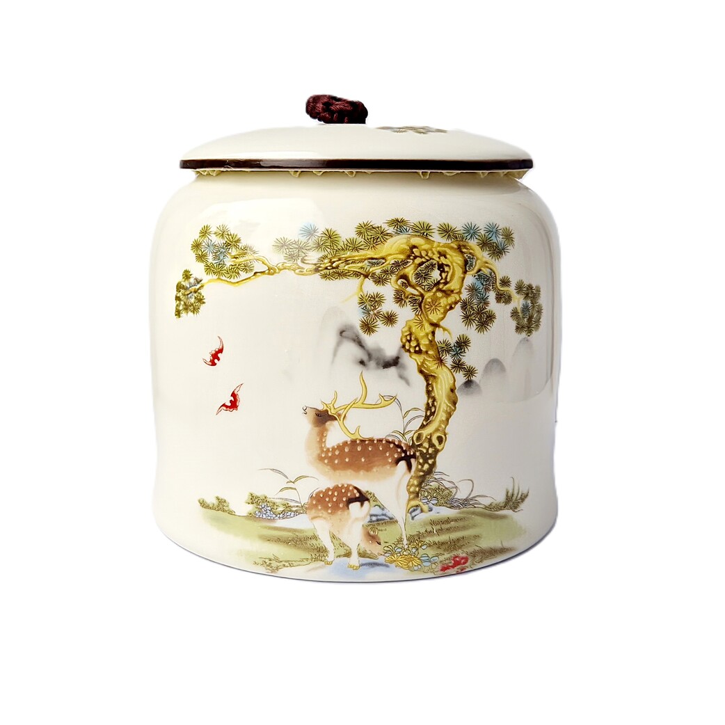 dekoruotas keraminis indas biriems produktams