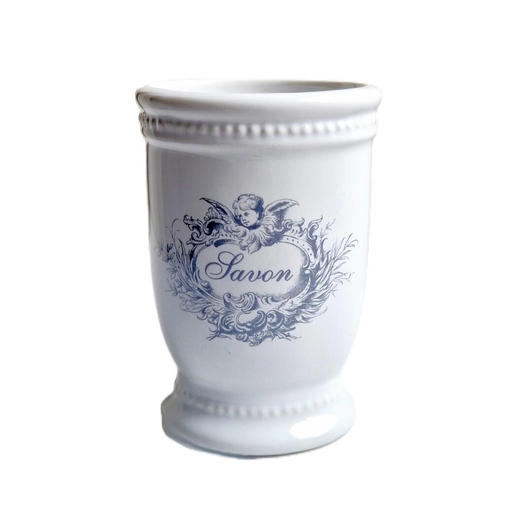 keraminis puodelis dekoruotas pilku raštu